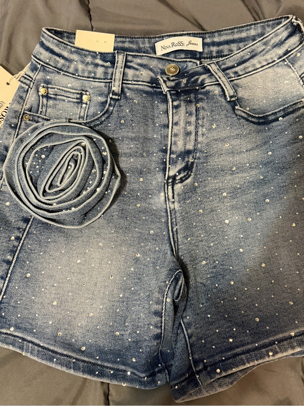 Rina Rossi Jeans Embellished Blue Denim - Picture 2 of 9